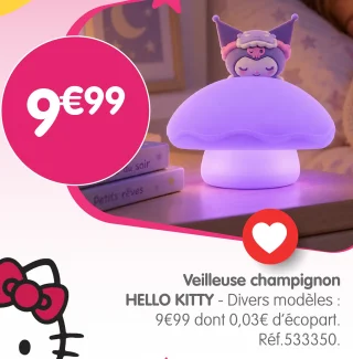 Veilleuse champignon HELLO KITTY