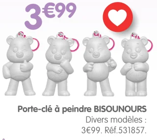 Porte-clé à peindre BISOUNOURS