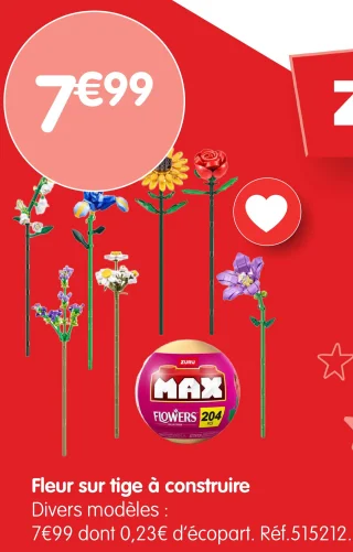 Fleur sur tige à construire Zuru MAX Flowers