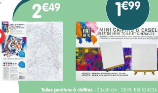 Toile peinture par numéros 30x30 cm Art Attic