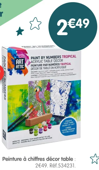 Peinture par numéros décor de table en acrylique Art Attic
