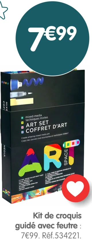 Kit de croquis guidé avec feutre Coffret d'art ART SPACE