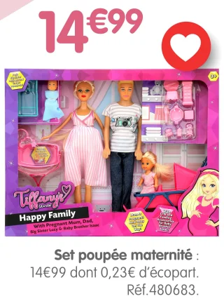Set poupée maternité Tiffany's World Happy Family
