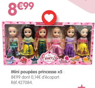 Mini poupées princesse x5 The Princess Collection