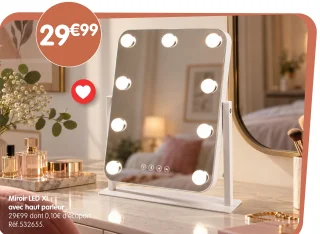 Miroir LED XL avec haut-parleur