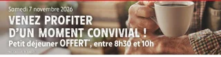 Petit déjeuner offert