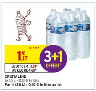 Eau de source Cristaline 6x1,5 L