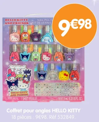 Coffret pour ongles HELLO KITTY 18 pièces