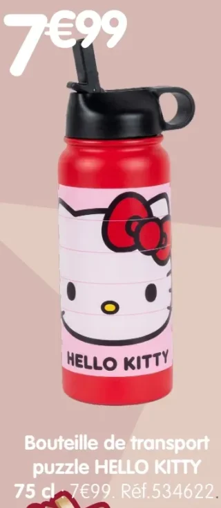 Bouteille de transport puzzle HELLO KITTY 75 cl