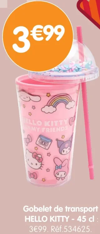 Gobelet de transport HELLO KITTY - 45 cl