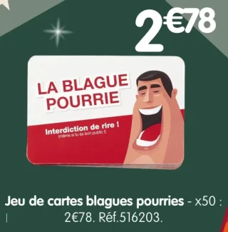 Jeu de cartes blagues pourries - x50