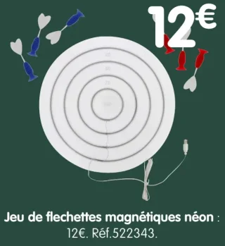 Jeu de fléchettes magnétiques néon