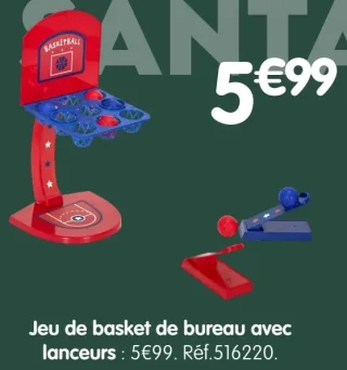Jeu de basket de bureau avec lanceurs