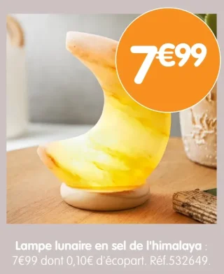 Lampe lunaire en sel de l'himalaya