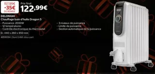 DELONGHI Chauffage bain d'huile Dragon 5