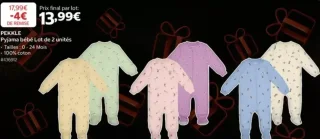 Pyjama bébé Lot de 2 unités PEKKLE