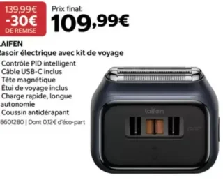 LAIFEN Rasoir électrique avec kit de voyage