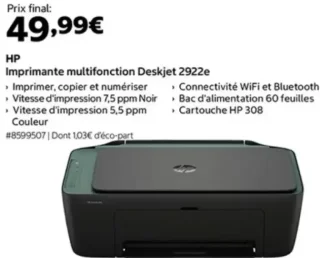 HP Imprimante multifonction Deskjet 2922e