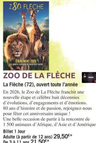 ZOO DE LA FLÈCHE La Flèche (72), ouvert toute l'année