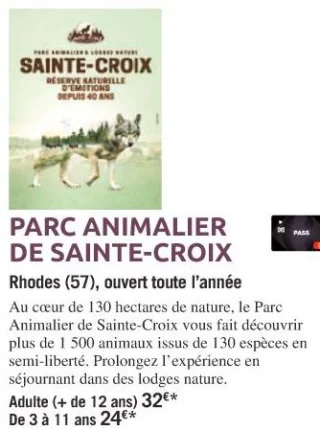 PARC ANIMALIER DE SAINTE-CROIX Rhodes (57), ouvert toute l'année