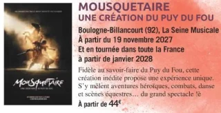 MOUSQUETAIRE UNE CRÉATION DU PUY DU FOU