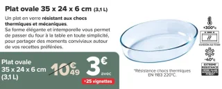 Pyrex Plat ovale 35 x 24 x 6 cm (3,1 L)