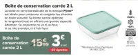Pyrex Boîte de conservation carrée 2 L