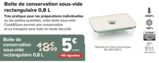 Pyrex Boîte de conservation sous-vide rectangulaire 0,8 L