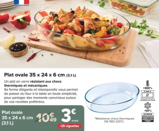 PYREX Plat ovale 35 x 24 x 6 cm (3,1 L)