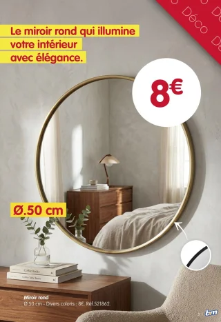 Miroir rond Ø.50 cm
