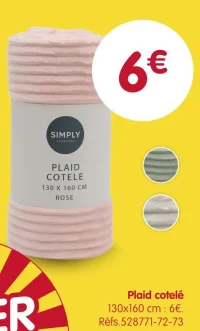 Plaid cotelé SIMPLY EVERYDAY
