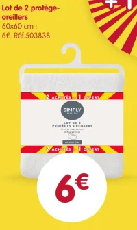 Simply Lot de 2 protège-oreillers 60x60 cm