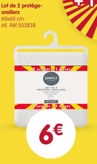 Simply Lot de 2 protège-oreillers 60x60 cm