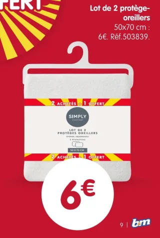 Simply Lot de 2 protège-oreillers 50x70 cm