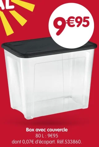 Box avec couvercle 80 L