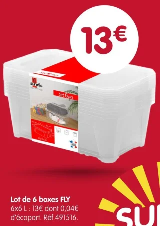 Lot de 6 boxes FLY Sundis