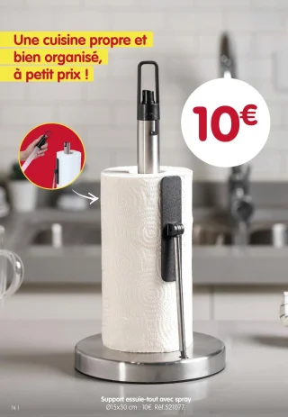Support essuie-tout avec spray