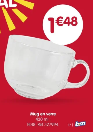 Mug en verre 430 ml