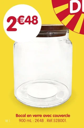 Bocal en verre avec couvercle