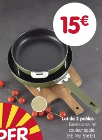 Lot de 2 poêles