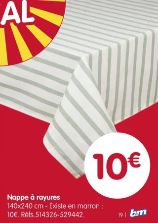 Nappe à rayures