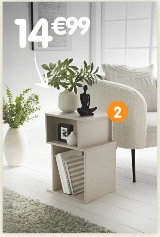 Table d'appoint 2 casiers