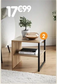 Table d'appoint avec étagère - 40x40x40 cm