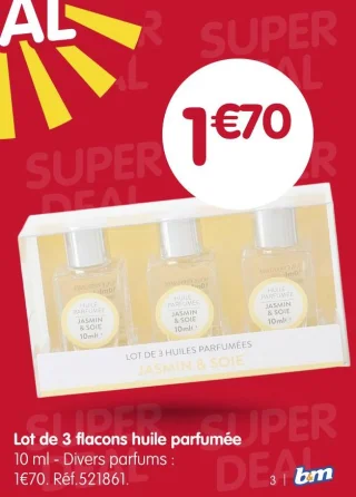Lot de 3 flacons huile parfumée