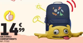 Auchan Sac à dos 2 compartiments