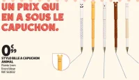 Stylo bille à capuchon animal Auchan