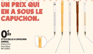 Stylo bille à capuchon animal Auchan