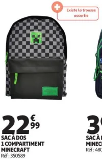 SAC À DOS 1 COMPARTIMENT MINECRAFT