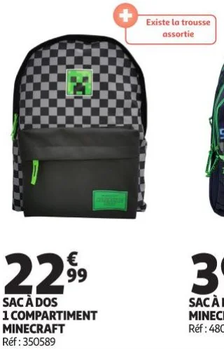 SAC À DOS 1 COMPARTIMENT MINECRAFT