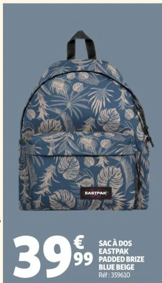 SAC À DOS EASTPAK PADDED BRIZE BLUE BEIGE